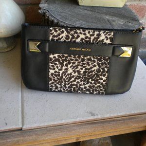 Antonio Melani Leather Calf Hair Clutch
